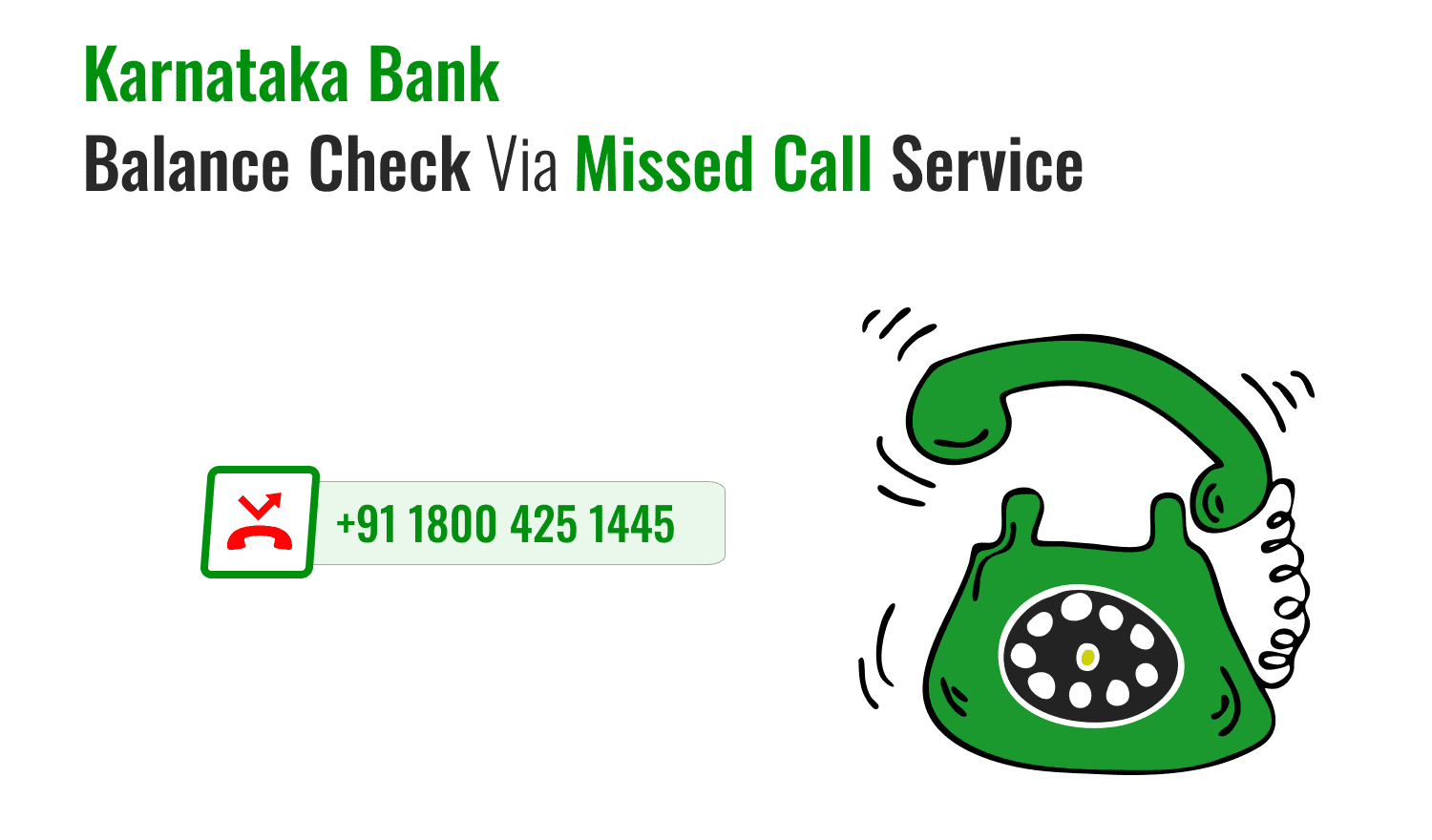 Karnataka Bank Balance Check Via Missed Call Service